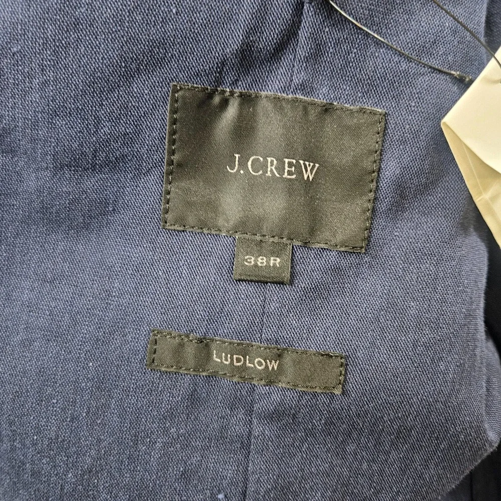 $168 NWT J Crew‎ 38R Blazer Suit Jacket Men Ludlow Cotton Blend Dark Bluish Gray
